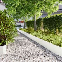vidaXL Lawn Edgings 10 pcs White 9.8x40.6&quot; Cold-rolled Steel - $265.44 CAD