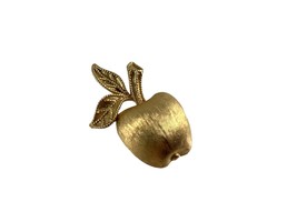 Vintage Avon Gold Tone Apple Brooch Pin Teacher Lapel 1.25&quot; - $14.85