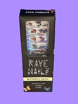 Rave Nailz Butterfly NailZ Long clear Stiletto Nails, 24 Nails NIB - $24.74
