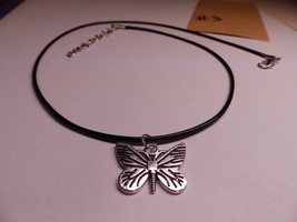 The Silver Butterfly Handmade black twisted rope necklace adjustable - £11.79 GBP