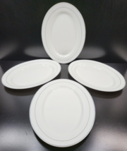 4 Arcopal Reception Large Oval Serving Platters Set Gastronomie Gray Ban... - $78.87