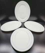 4 Arcopal Reception Large Oval Serving Platters Set Gastronomie Gray Ban... - £62.85 GBP