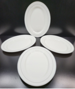 4 Arcopal Reception Large Oval Serving Platters Set Gastronomie Gray Ban... - £62.01 GBP