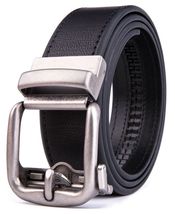 HOT Black Ratchet Belt Men Leather Dress Belts with Automatic Buckle Size 32-46 - £17.88 GBP