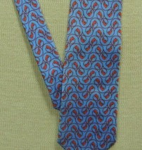 Peter Blair USA Neck Tie / Necktie Silk blue red chameleon lizard 60&quot;x3.5&quot; - $13.49