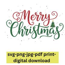 Merry Christmas, Christmas Tree Decor, Merry Christmas 3 SVG PNG JPG Dow... - $5.00