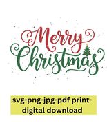 Merry Christmas, Christmas Tree Decor, Merry Christmas 3 SVG PNG JPG Dow... - $5.95