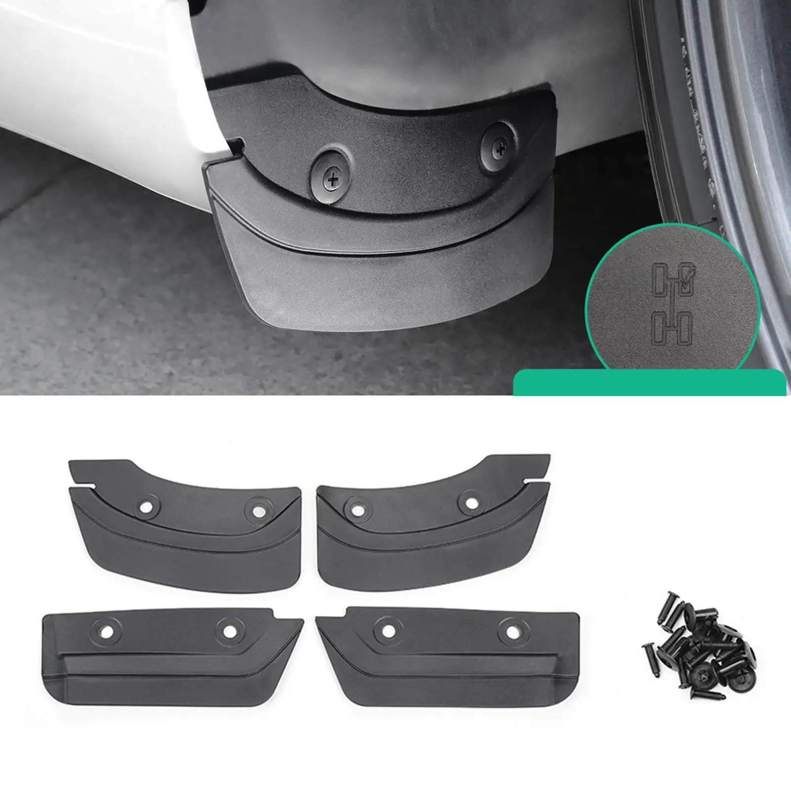 6Pcs/set Mud Flaps Mudguards Replacement Splash Guards For Tesla Model 3 Y - £15.23 GBP+