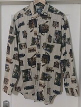 Vintage Woolrich Shirt Fly Fishing Long Sleeve Cotton Fish Mens Large (UU) - $19.02