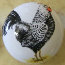 Cabinet Knobs Knob w/ Rooster #8 Black CHICKEN - £4.25 GBP