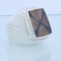 Chiastolite Cross Trapiche Andalusite Handmade Sterling Gents Mens Ring sz 10.5 - £131.36 GBP