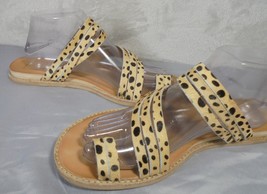 Dolce Vita Womens Size 11-13 Brown Black Slide Sandals Shoes Leopard Print - $14.73