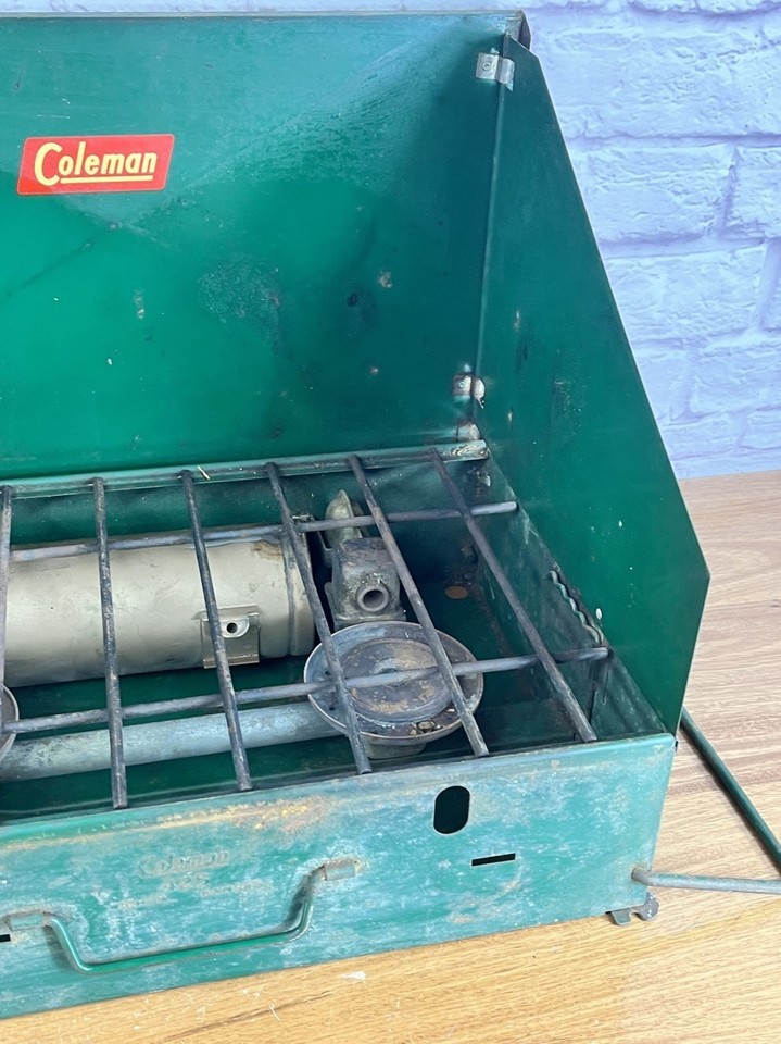 Vintage Coleman Model 425 Dual Two 2 Burner Green Gas Camp Stove Item image 6