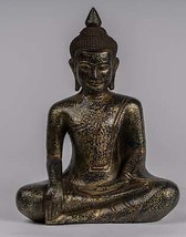 Ancien Khmer Style SE Asie Assis Bois Illumination Bouddha Statue - 26cm/10&quot; - $305.67