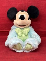 Disney Store Mickey Mouse Easter 2016 Bunny Blue Rabbit Checkered Plush 12&quot; - £11.83 GBP
