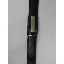 Men VALENTINI Leather Track Belt Adjustable Removable Buckle V531 Black image 3