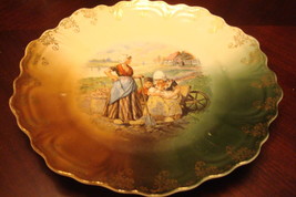 Antique Punch Z S &amp; Co Bavaria German Figural Plate, Women in the Field[#18] - £50.33 GBP