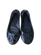 Tory Burch Reva Black Patent Leather Logo Ballet Flats Slip On Women’s Size 6M - $42.75