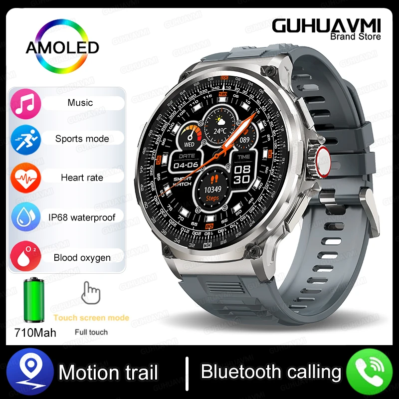 New 1.85 Inch Ultra HD GPS Track Bluetooth Call Smart Watch Men 710 mAh ... - $93.57