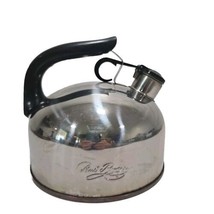 Revere Ware Tea Kettle 2 Qt. Stainless W/Copper Bottom Whistling Tea Pot Vtg - £14.78 GBP