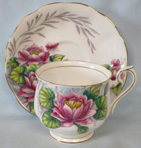 Royal Albert Flower of the Month Hampton Shaped Cup &amp; Saucer #7 Water Lily - $24.74