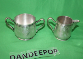 2 Piece DJ Marked Silver Creamer And Sugar Serving Set - £19.82 GBP