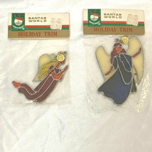 Kurt S Adler Christmas Ornaments 2 Angel Suncatchers SEALED 1978 Santas ... - $16.95