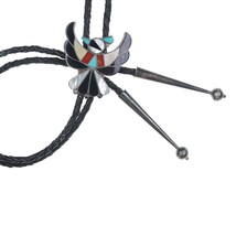 Vintage Zuni sterling Thunderbird channel inlay bolo tie - £128.49 GBP