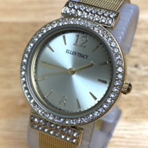 Unused Ellen Tracy Lady Gold Tone Rhinestone Mesh Analog Quartz Watch~New Batter - £15.00 GBP