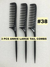 3PCS ANNIE LARGE TAIL COMB #38 WIDE TOOTH COMB WITH LARGE RAT TAIL PLAST... - $2.59