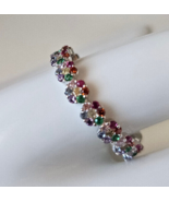 Signed 925 CN FZN Multi-color Gemstone Eternity Band Ring  NWT Size  11 - $67.30 CAD