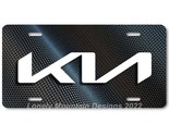 Kia New Logo No Oval Inspired Art on Carbon FLAT Aluminum Novelty Licens... - $17.99