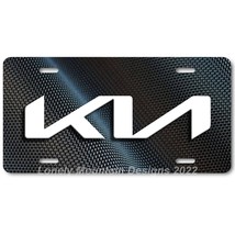 Kia New Logo No Oval Inspired Art on Carbon FLAT Aluminum Novelty License Plate - £14.15 GBP