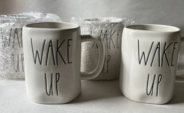 RAE DUNN by Magenta Wake Up Coffee Tea Mug Farmhouse Boho Classic set of 4 - $53.00