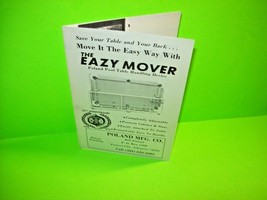 Billiards Pool Table The EAZY MOVER Fold-out Promo Sales Flyer Vintage Original - £11.66 GBP
