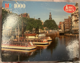 Milton Bradley Big Ben 1000 Pc Jigsaw Puzzle Amsterdam, Holland 4962-1 Tested - £5.38 GBP