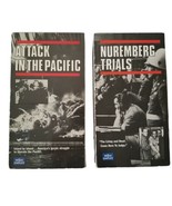 WWII Military VHS lot Attack In The Pacific &amp; Nuremberg Trials 1986 Videos - £7.03 GBP
