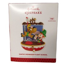 Hallmark Santa&#39;s Reindeer Flight School Magic Sound &amp; Motion Ornament 2013 - £18.17 GBP