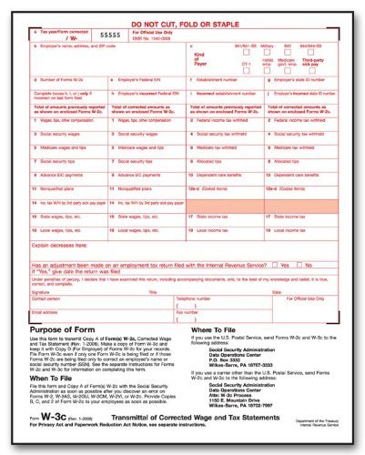 Laser W 3C Transmittal of Corrected Income - $12.89