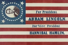 For President, Abraham Lincoln. For vice president, Hannibal Hamlin 20 x 30 Post - £20.76 GBP