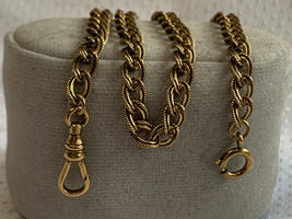 Vtg Pocket Watch Fob 13.5&quot; Fashion Jewelry Curb Chain Lobster Spring Rin... - $29.65