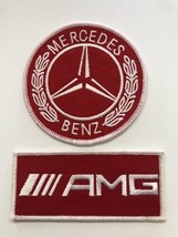 MERCEDES BENZ AMG SEW/IRON PATCH BADGE UNIFORM RED WHITE RACING FORMULA 1 - £13.40 GBP