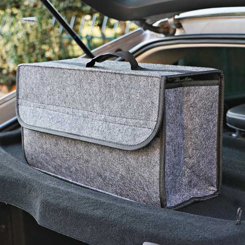 Portable Foldable Car Trunk Organizer Felt Cloth Storage Box Case Auto Interior - £15.83 GBP