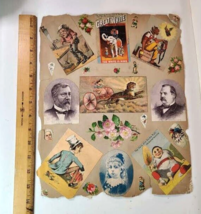 Victorian Trade Card Scrapbook page 2 sides 1880s - 90s Baseball Politic... - £51.99 GBP