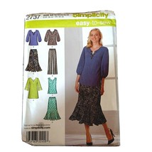Simplicity Pattern 2737 -Misses Pants Skirt &amp; Tunic Top Size AA 10-18 Uncut - $5.01