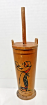 OLD Kitchen Witch Butter Churn Wood Souvenir Norge Hand Painted 6 Inch - $461.10 MXN
