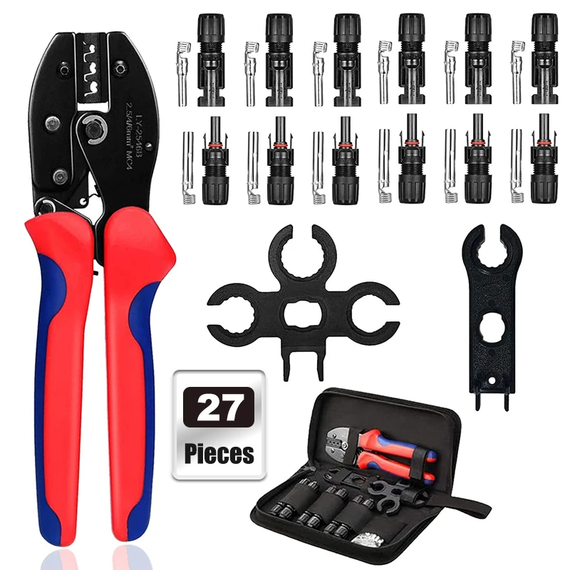 Imping pliers tools kit for mc4 cable electeical connectors solar panel pv cable 6 male thumb200
