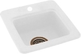Swan White Solid Surface 15 in. 1-Hole Dual Mount Single Bowl Sink BS015... - £83.09 GBP