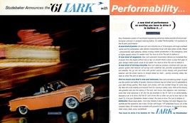 1961 Studebaker Lark Convertible Vintage Original Couleur Annonce - Grande... - £13.25 GBP