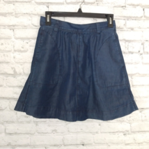 Gap 1969 Skirt Womens 26/2 Blue Denim Pockets A Line Mini Lyocell Stretch Y2K - £14.23 GBP